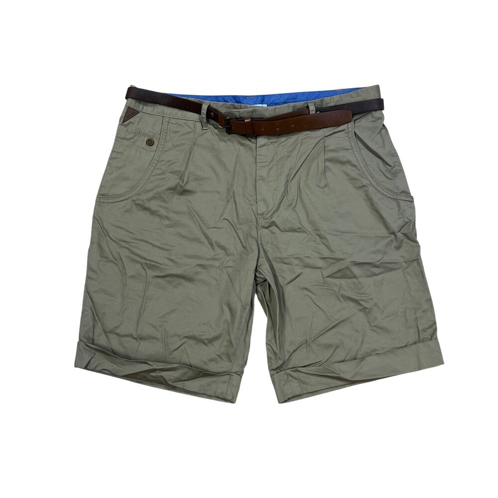Zara Man Men’s Shorts Belted Rolled Cuff Khakis Flat Front Metro Size 32